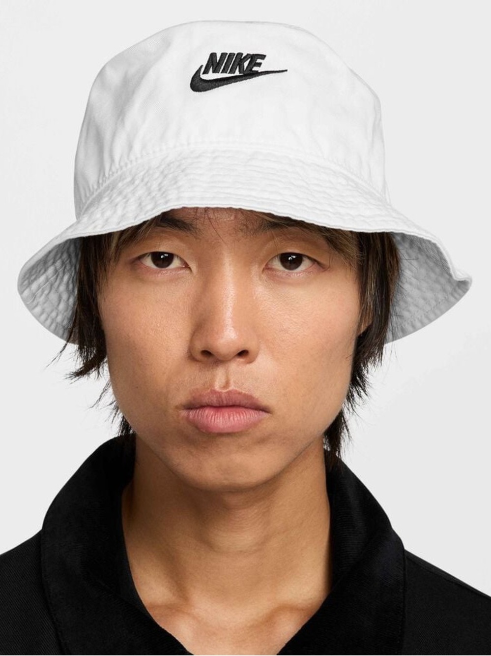 Nike White Apex Bucket Hat with Black Label